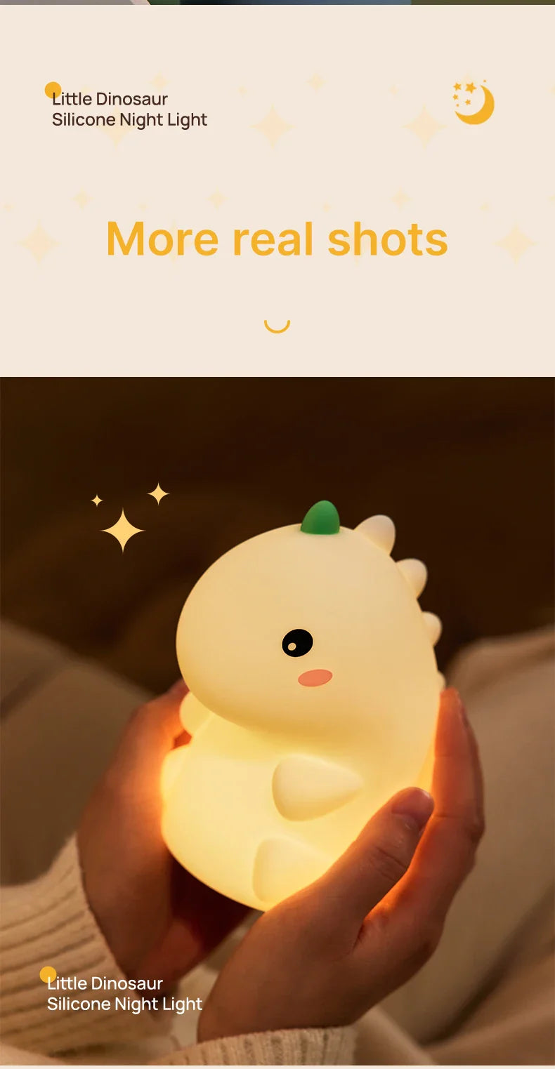 Dinosaur LED Night Light β Dimmable Silicone Lamp for Kids π¦