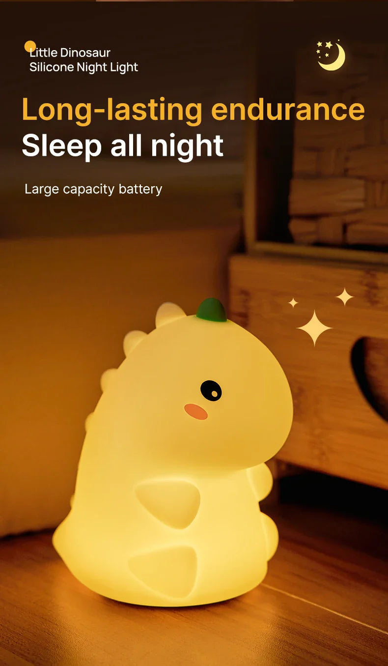 Dinosaur LED Night Light β Dimmable Silicone Lamp for Kids π¦