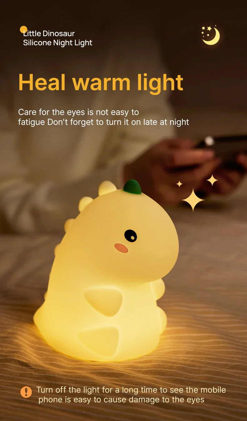 Dinosaur LED Night Light β Dimmable Silicone Lamp for Kids π¦