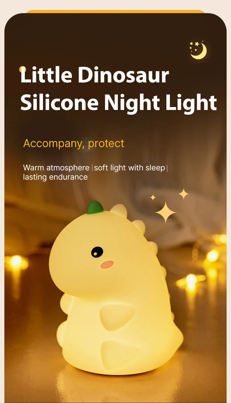 Dinosaur LED Night Light β Dimmable Silicone Lamp for Kids π¦