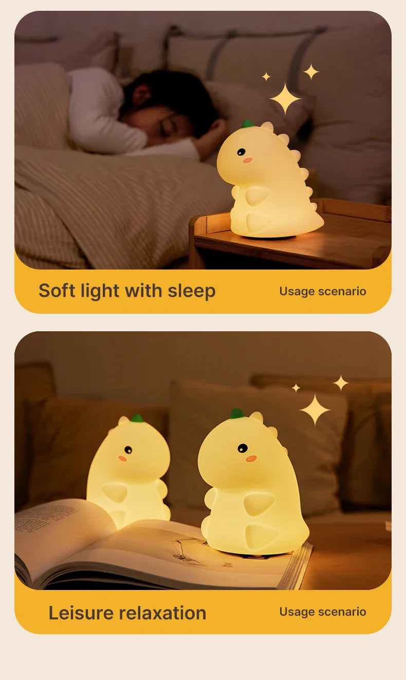 Dinosaur LED Night Light β Dimmable Silicone Lamp for Kids π¦