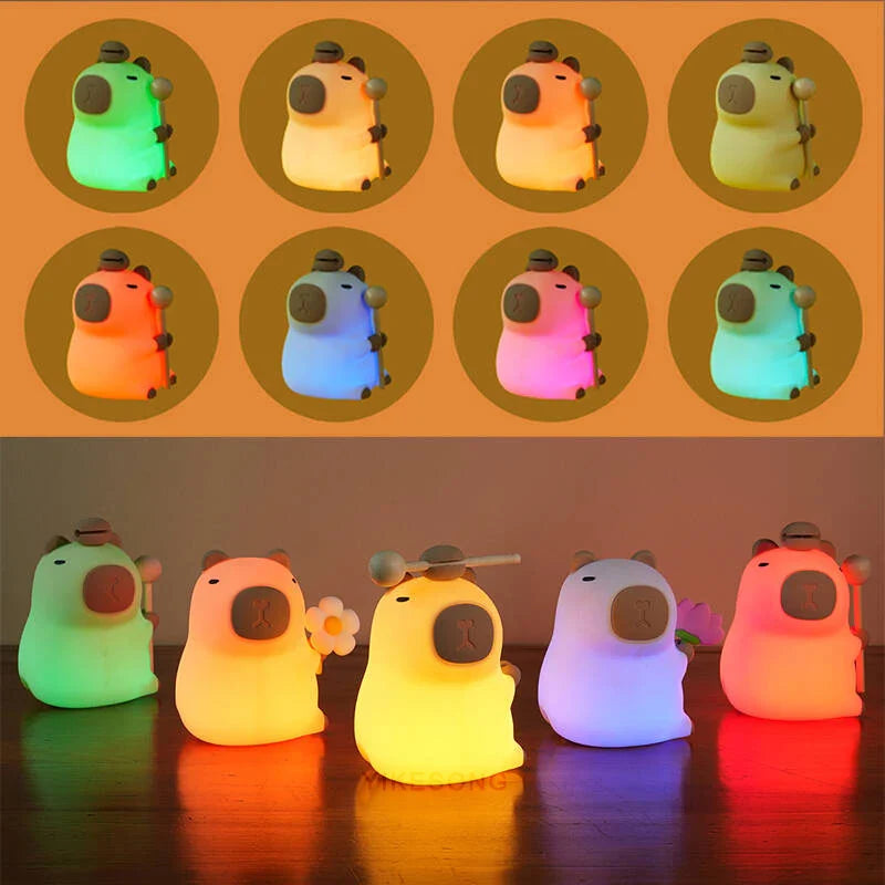 Capybara LED Night Light β Touch Sensor, Dimmable USB Lamp πΎ