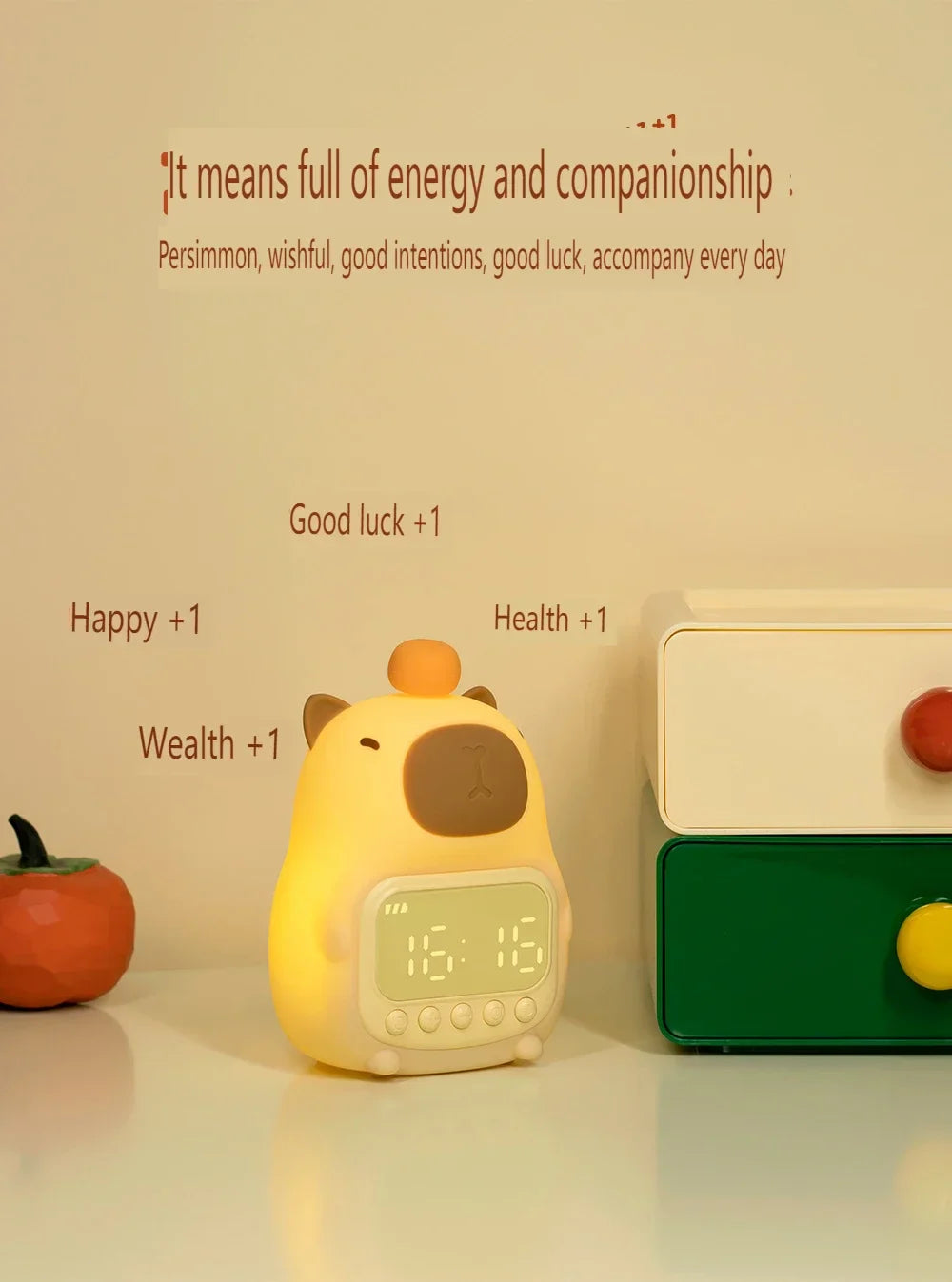 Capybara LED Night Light & Alarm Clock β Silicone USB Rechargeable Lamp