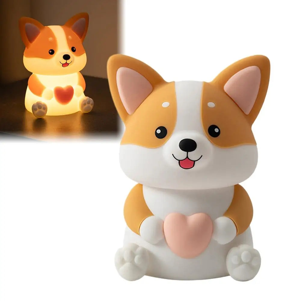 Corgi LED Night Light β 3-Mode Silicone USB Lamp for Kids πΆ