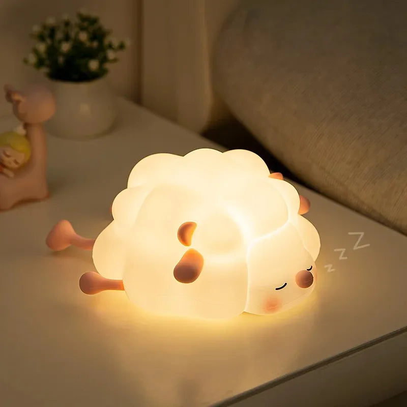 Sheep LED Night Light β USB Silicone Lamp with Phone Holder π