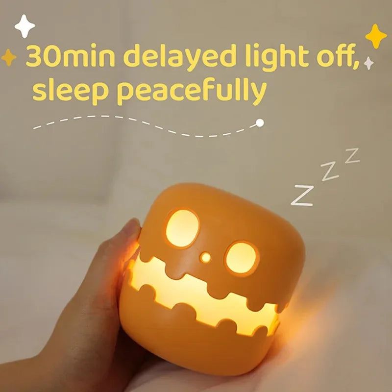 Pumpkin LED Night Light β Timed Brightness Adjustable Desktop Lamp π