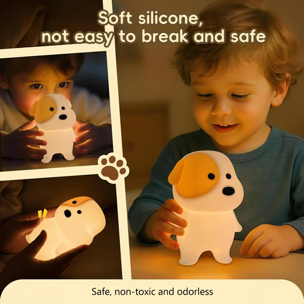 Dog LED Night Light β Rechargeable Squishy Silicone Lamp for Kids πΆ