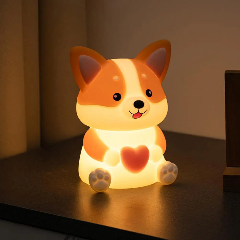 Corgi LED Night Light β 3-Mode Silicone USB Lamp for Kids πΆ