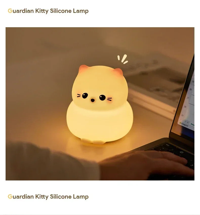 Cat LED Night Light β Soft Silicone Pat Lamp for Kids π±