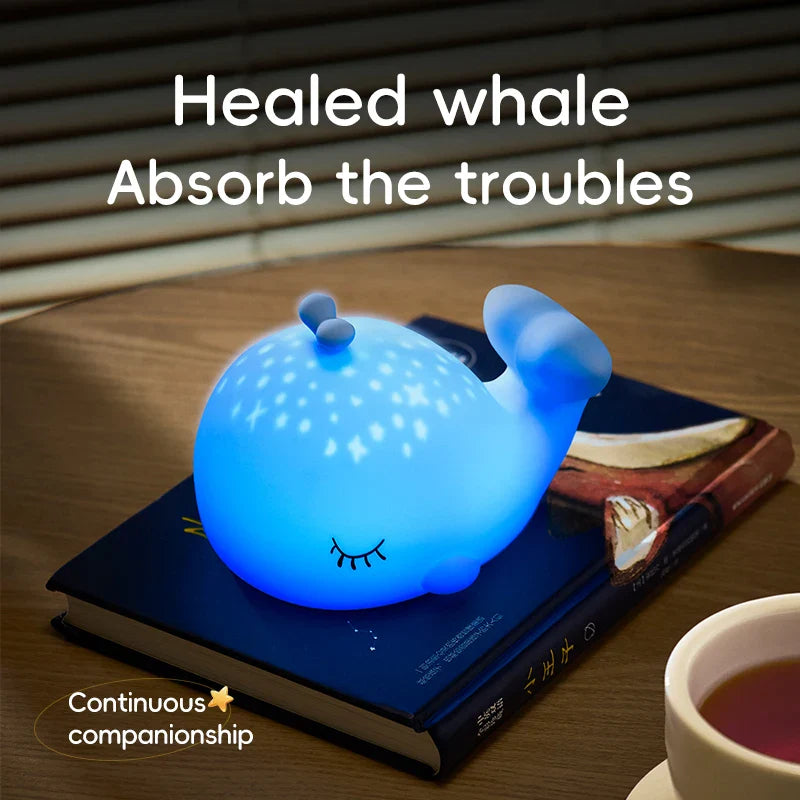 Starry Whale LED Night Light β Soft Glow USB Touch Lamp π