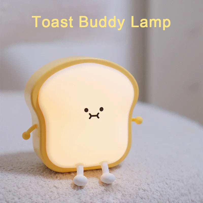 Toast Bread LED Night Light β Touch Sensor Silicone USB Lamp with Phone Holder π
