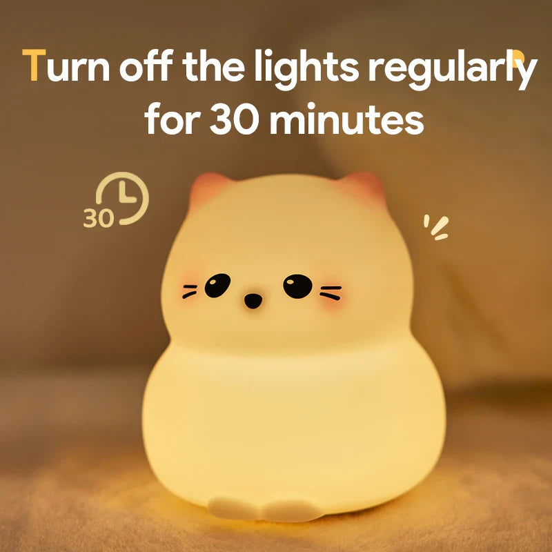 Cat LED Night Light β Soft Silicone Pat Lamp for Kids π±