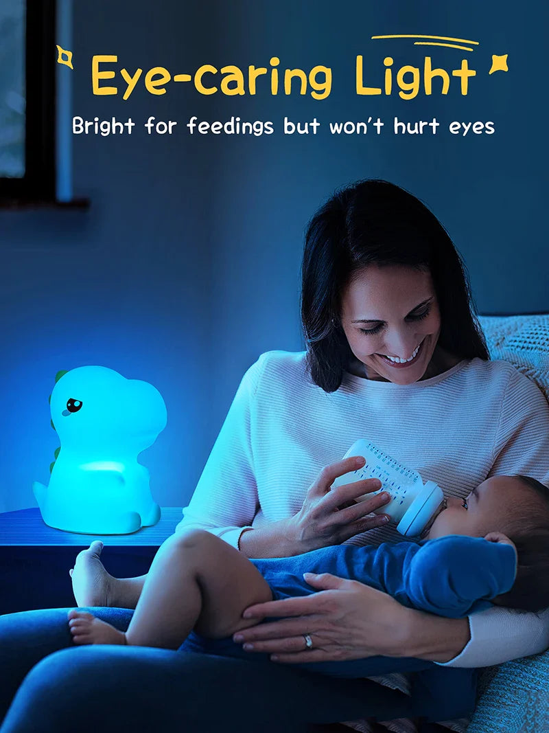Dinosaur LED Night Light β Touch Sensor Color-Changing Silicone Lamp π¦