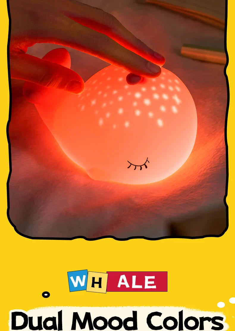 Starry Whale LED Night Light β Soft Glow USB Touch Lamp π
