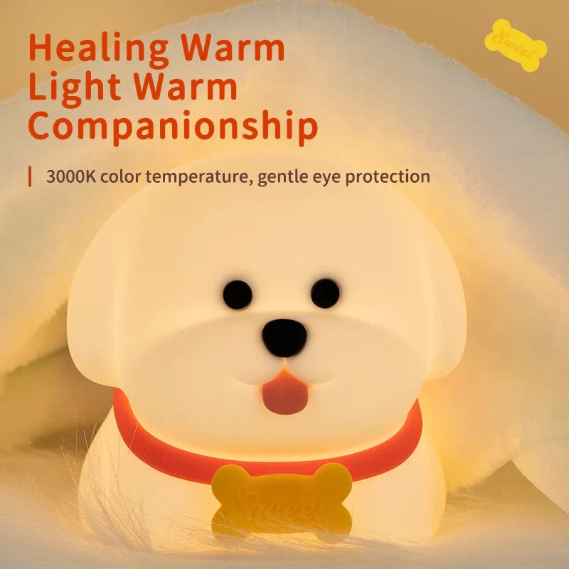 Dog LED Night Light β Soft Silicone Multi-Color USB Lamp πΆ
