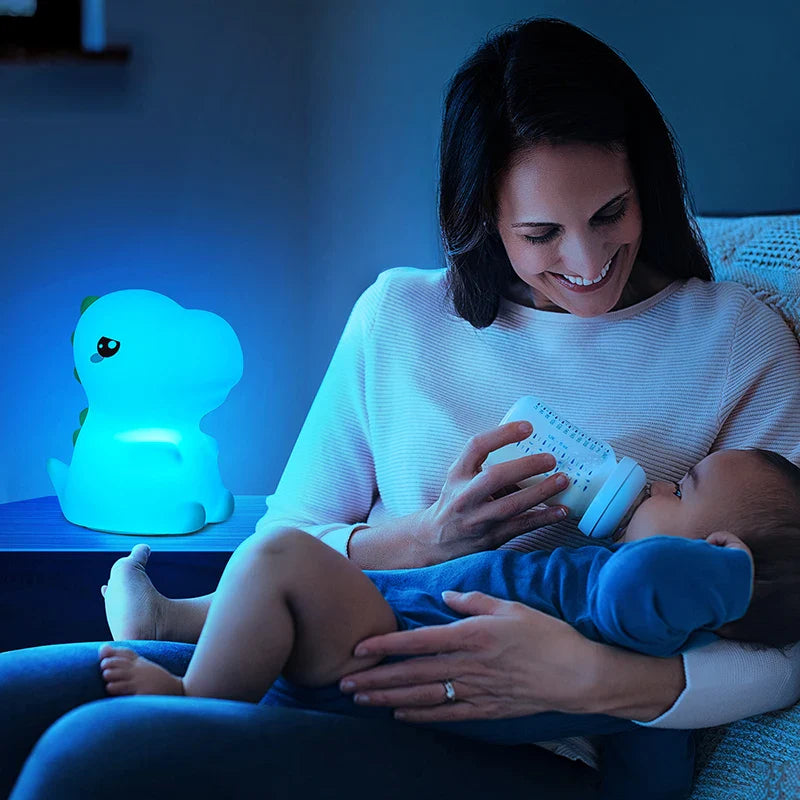 Dinosaur LED Night Light β Touch Sensor Color-Changing Silicone Lamp π¦