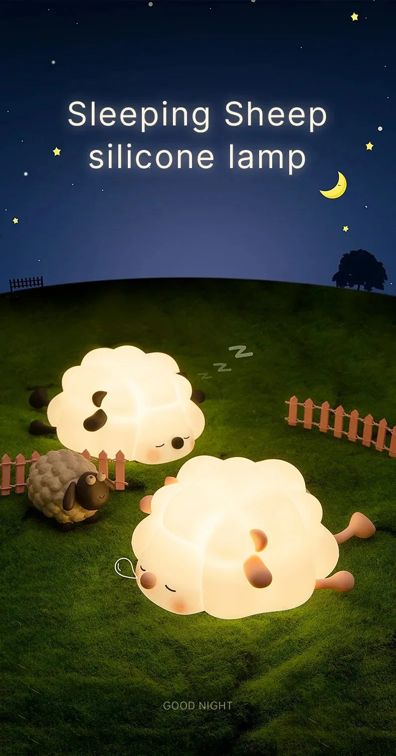 Sheep LED Night Light β USB Silicone Lamp with Phone Holder π