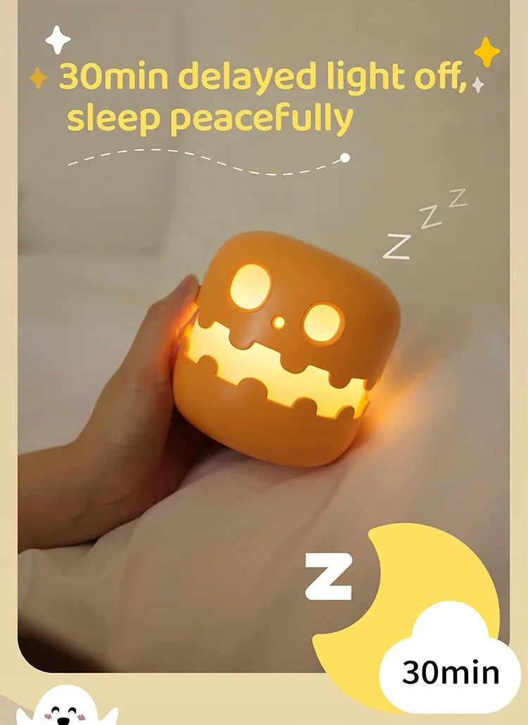 Pumpkin LED Night Light β Timed Brightness Adjustable Desktop Lamp π
