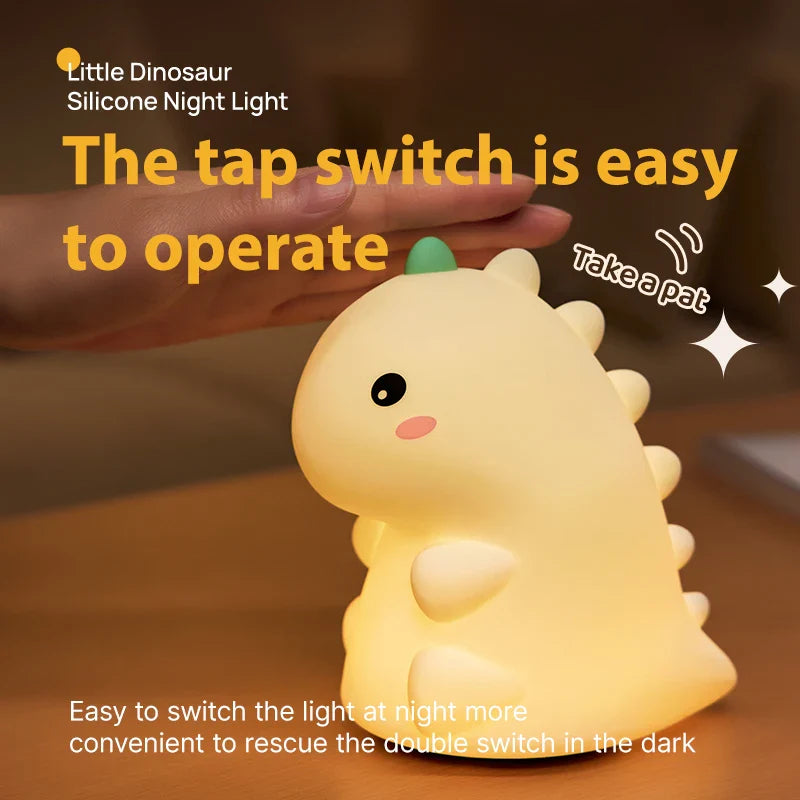 Dinosaur LED Night Light β Dimmable Silicone Lamp for Kids π¦