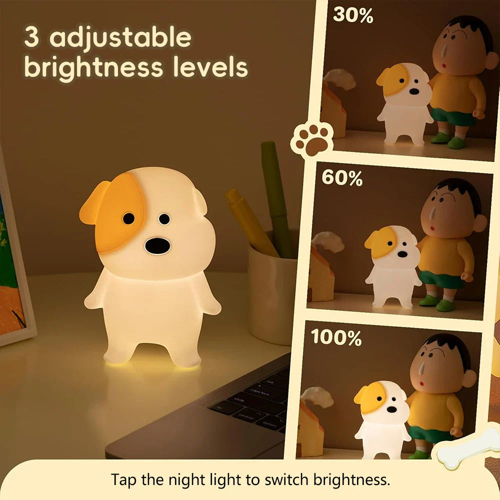 Dog LED Night Light β Rechargeable Squishy Silicone Lamp for Kids πΆ