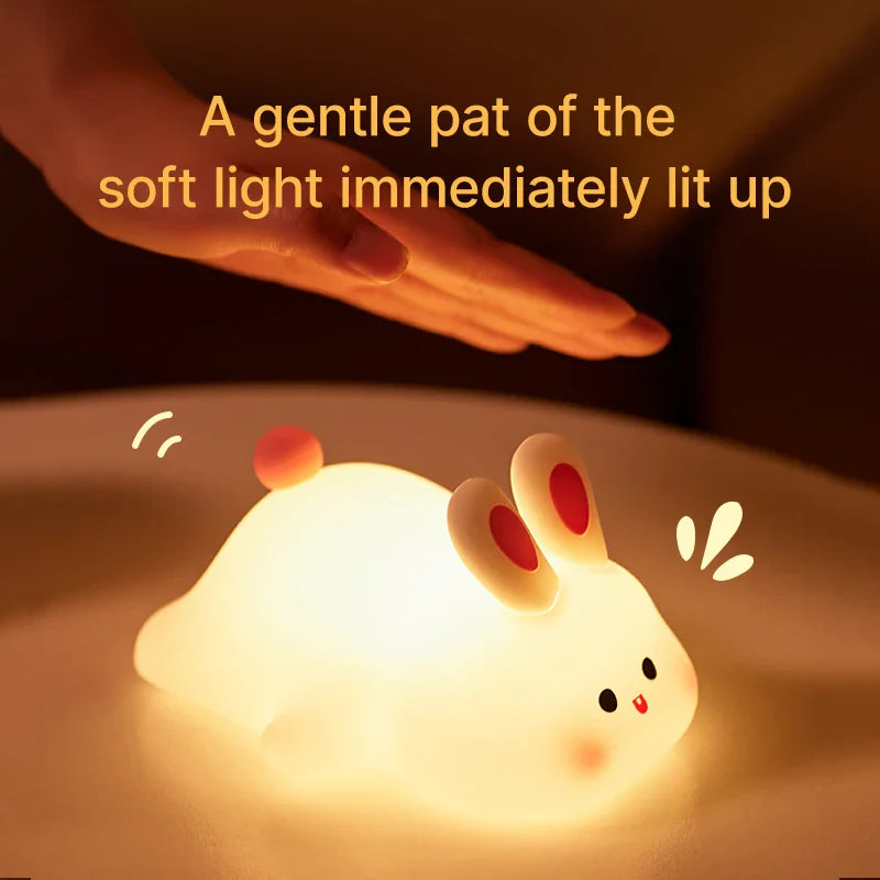 Soft Silicone Rabbit Night Lamp β Cute Cartoon Touch Light for Kids & Nursery Gift