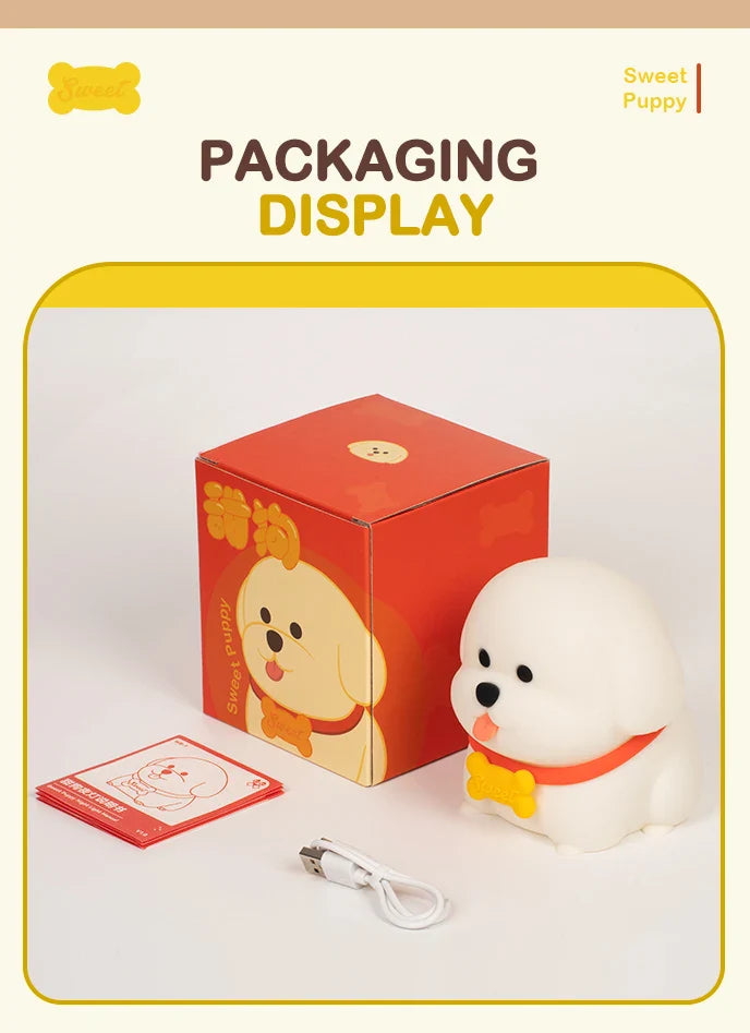 Dog LED Night Light β Soft Silicone Multi-Color USB Lamp πΆ
