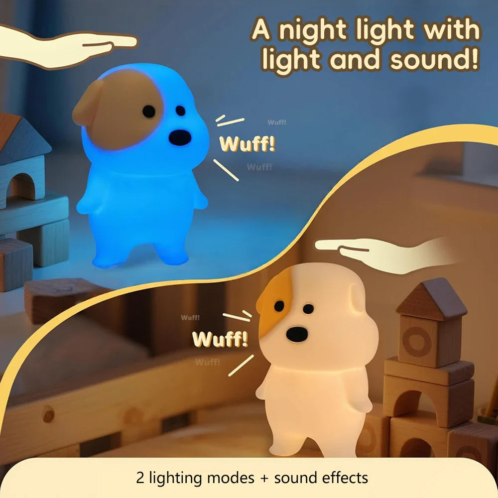 Dog LED Night Light β Rechargeable Squishy Silicone Lamp for Kids πΆ