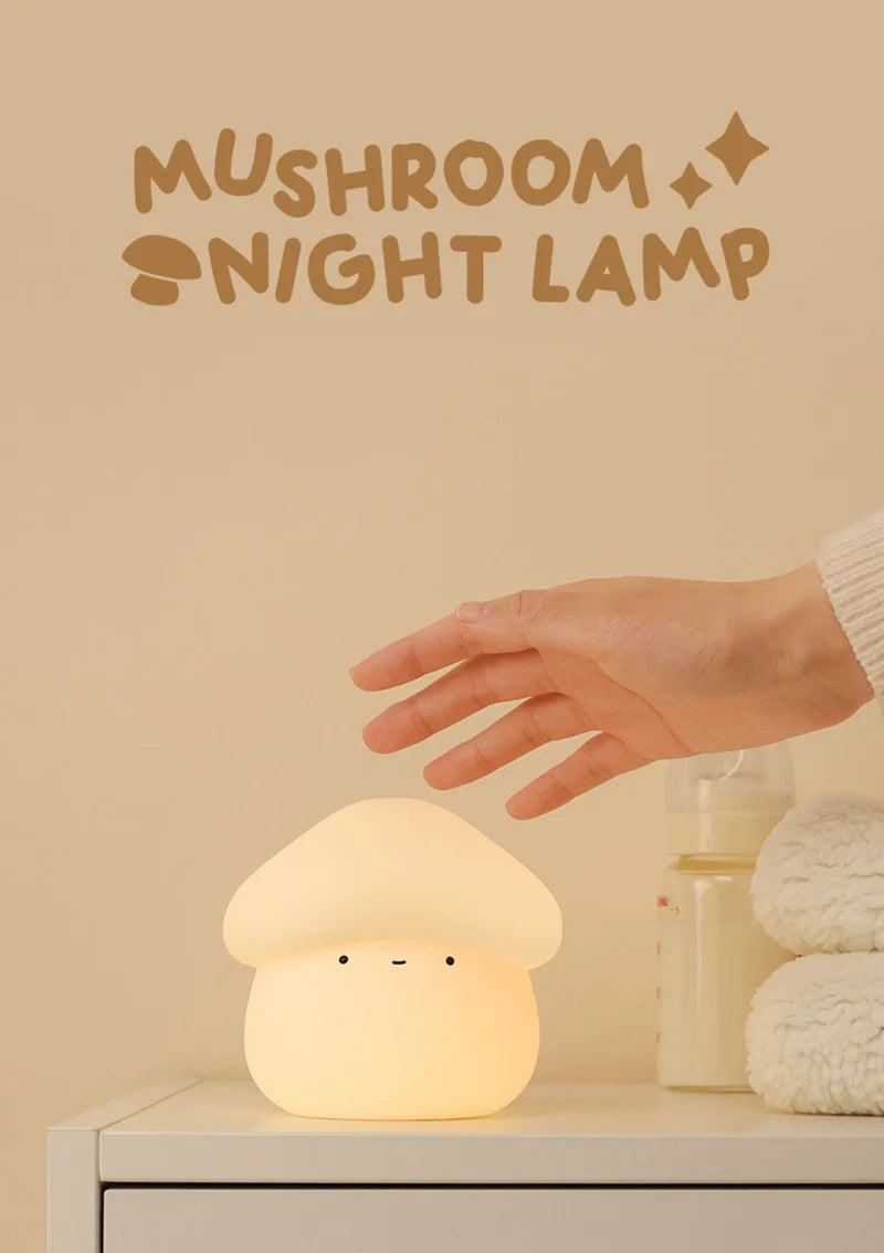 Mushroom LED Night Light β Dimmable Silicone Lamp for Kids π