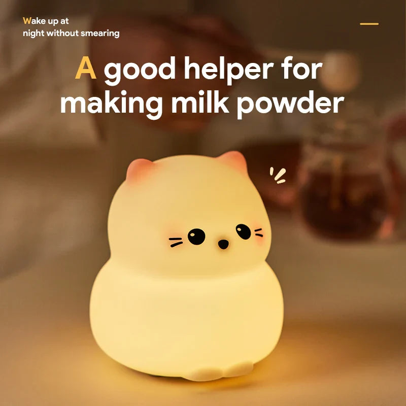 Cat LED Night Light β Soft Silicone Pat Lamp for Kids π±