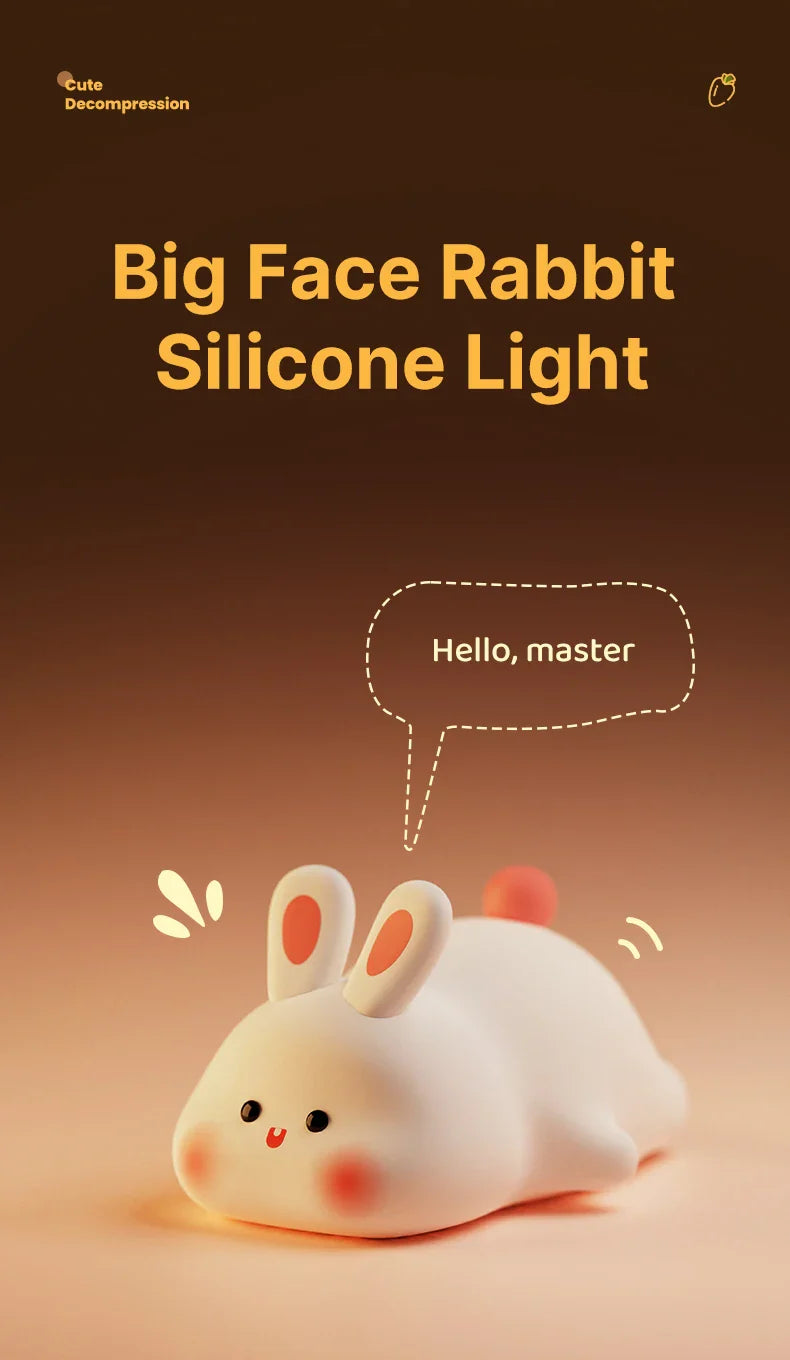 Soft Silicone Rabbit Night Lamp β Cute Cartoon Touch Light for Kids & Nursery Gift