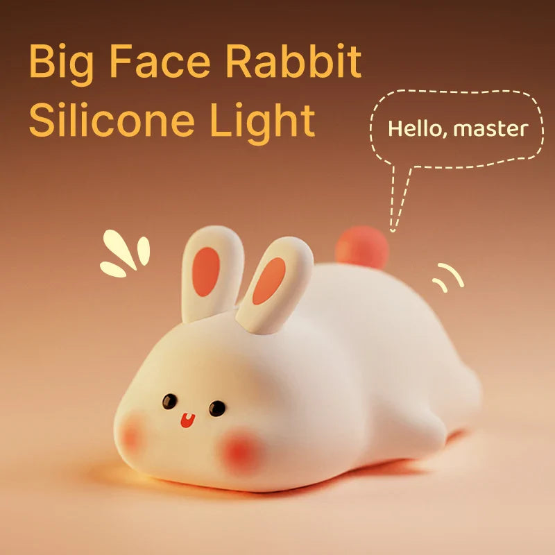 Soft Silicone Rabbit Night Lamp β Cute Cartoon Touch Light for Kids & Nursery Gift