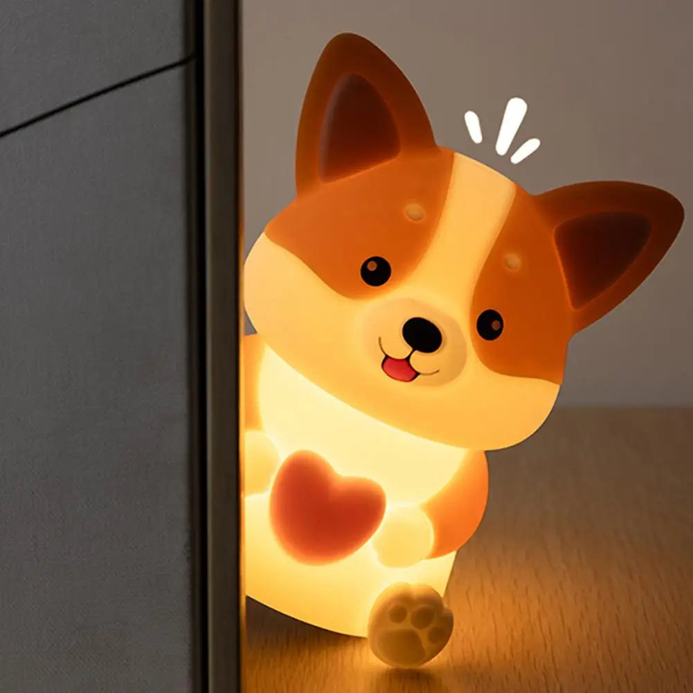 Corgi LED Night Light β 3-Mode Silicone USB Lamp for Kids πΆ