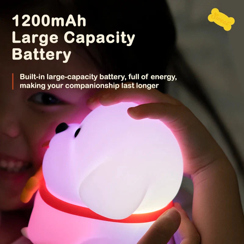 Dog LED Night Light β Soft Silicone Multi-Color USB Lamp πΆ