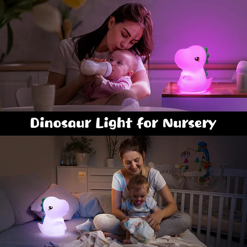 Dinosaur LED Night Light β Touch Sensor Color-Changing Silicone Lamp π¦