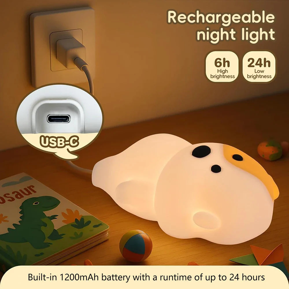 Dog LED Night Light β Rechargeable Squishy Silicone Lamp for Kids πΆ