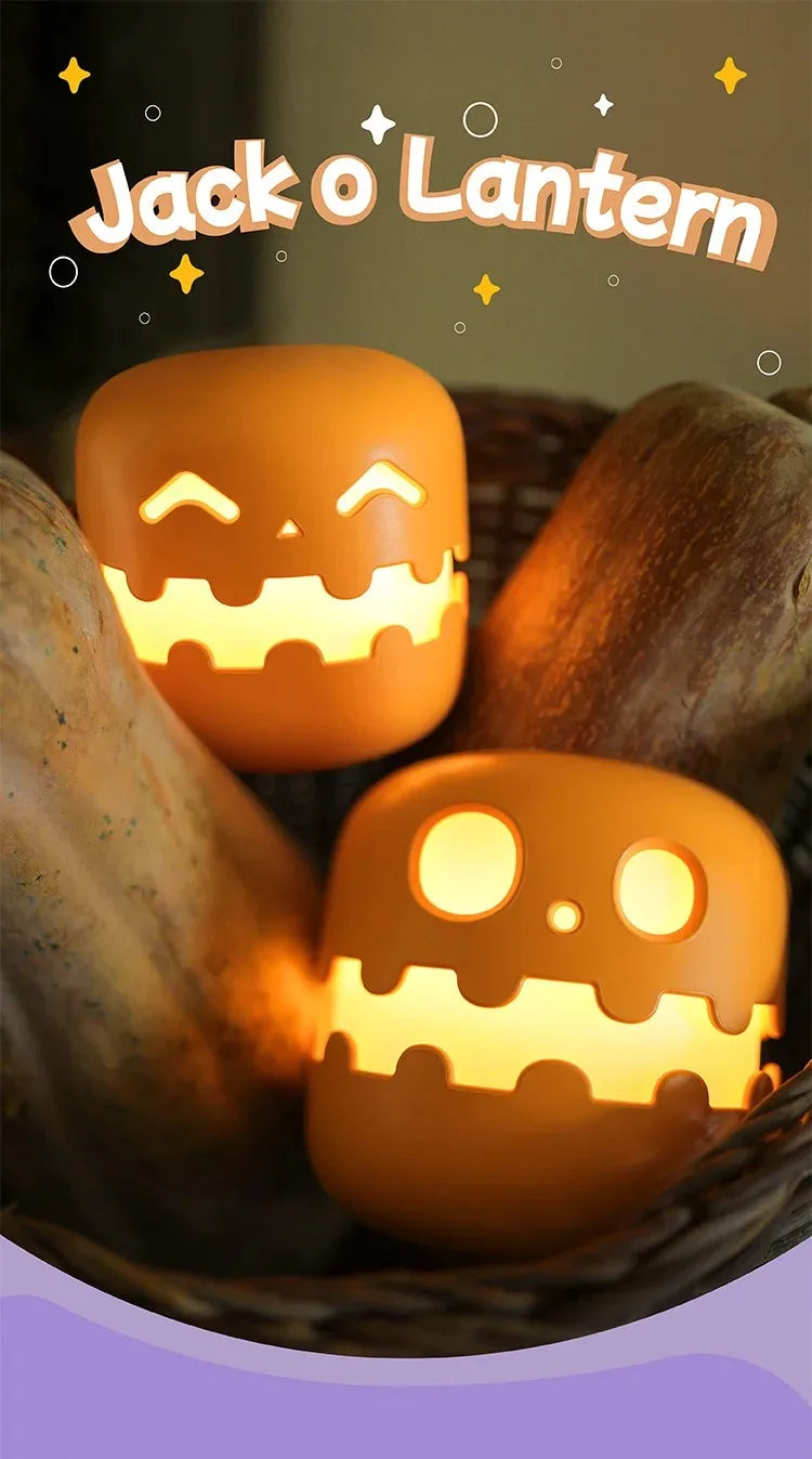 Pumpkin LED Night Light β Timed Brightness Adjustable Desktop Lamp π