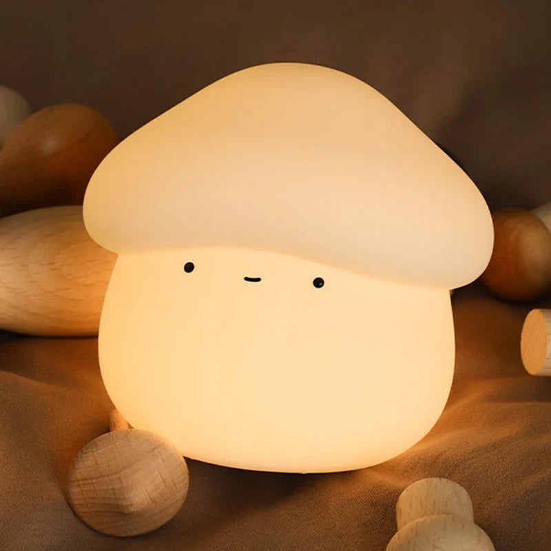 Mushroom LED Night Light β Dimmable Silicone Lamp for Kids π