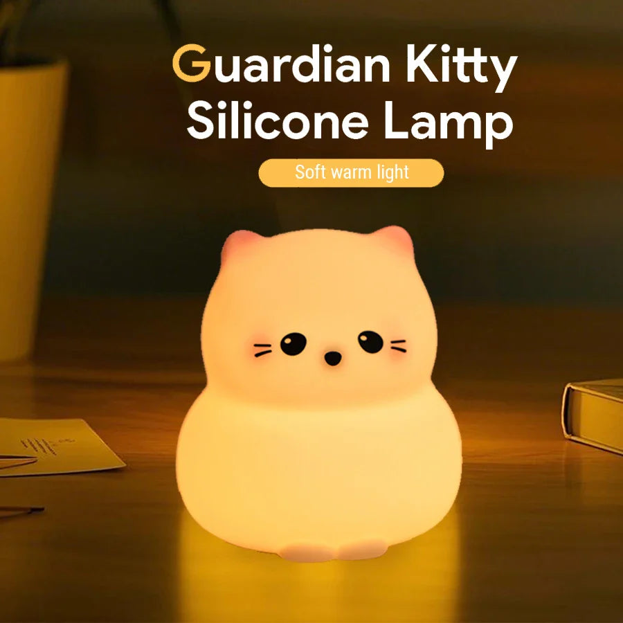 Cat LED Night Light β Soft Silicone Pat Lamp for Kids π±