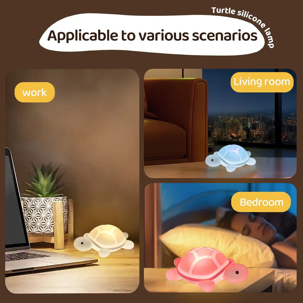 Turtle LED Night Light β Colorful Silicone Lamp for Kidsβ Rooms π’