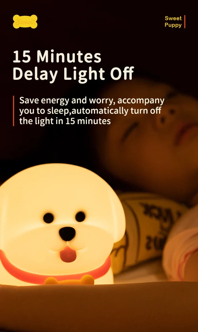Dog LED Night Light β Soft Silicone Multi-Color USB Lamp πΆ