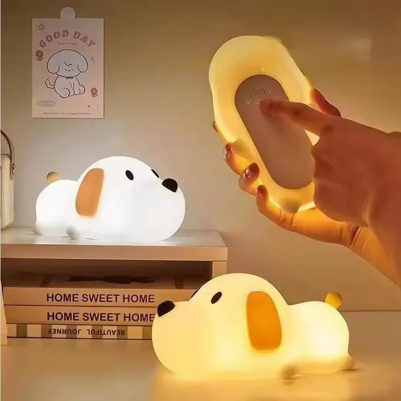 Dog LED Night Light β Silicone 2-Color Dimmable USB Lamp πΆ