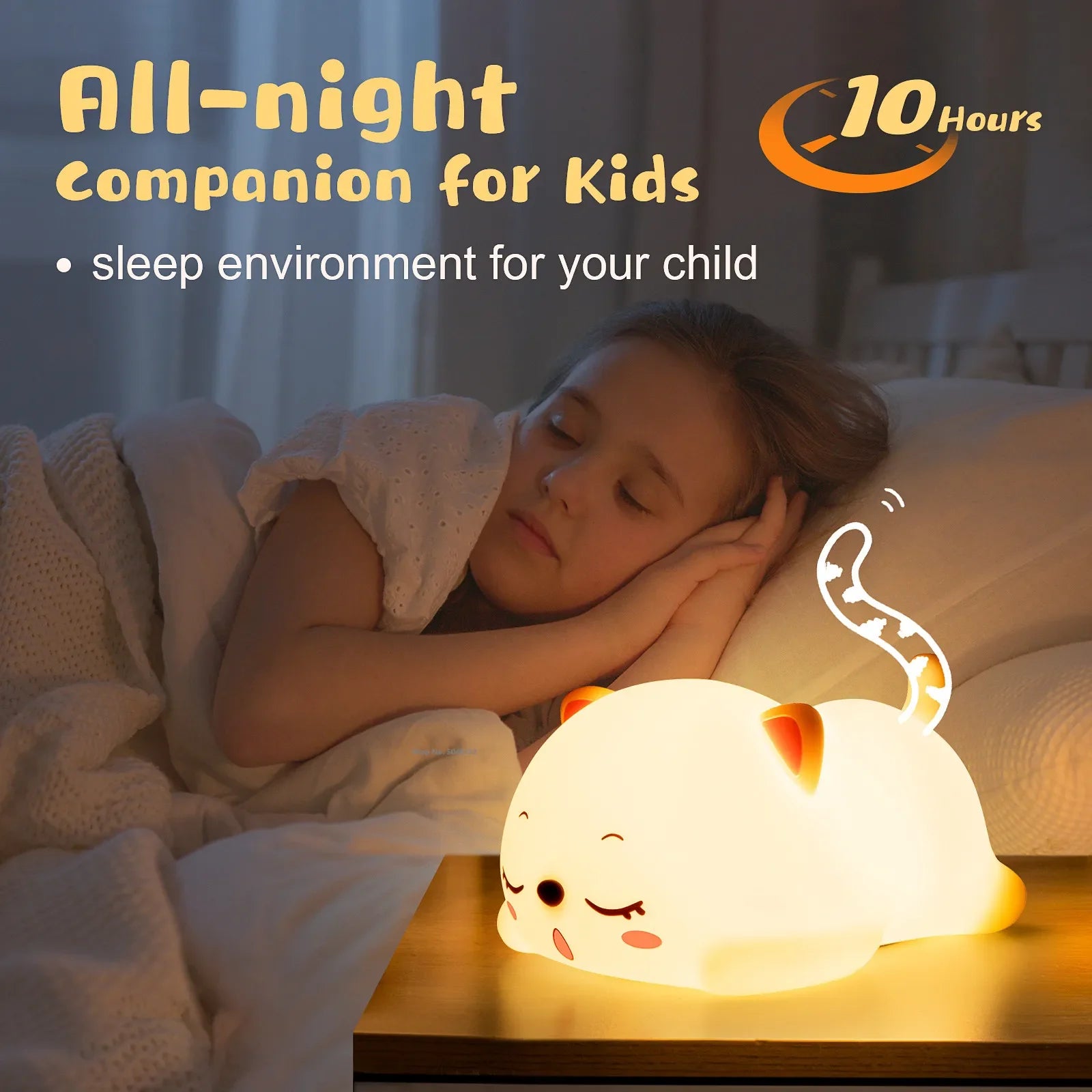 Cat LED Night Light β Touch & Remote Silicone USB Lamp π±