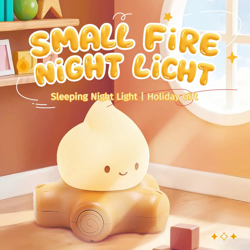 Campfire LED Night Light – Creative Bedside & Desk Lamp 🔥