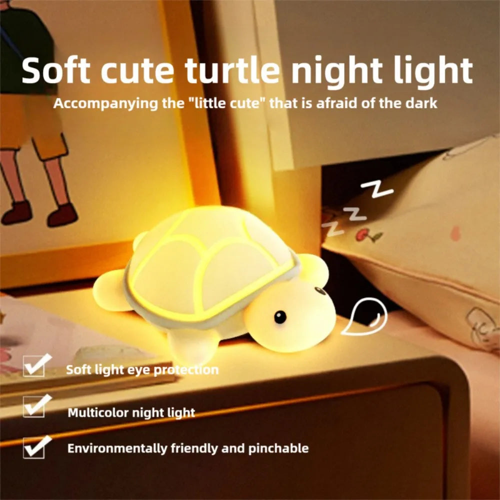 Turtle LED Night Light β Colorful Silicone Lamp for Kidsβ Rooms π’