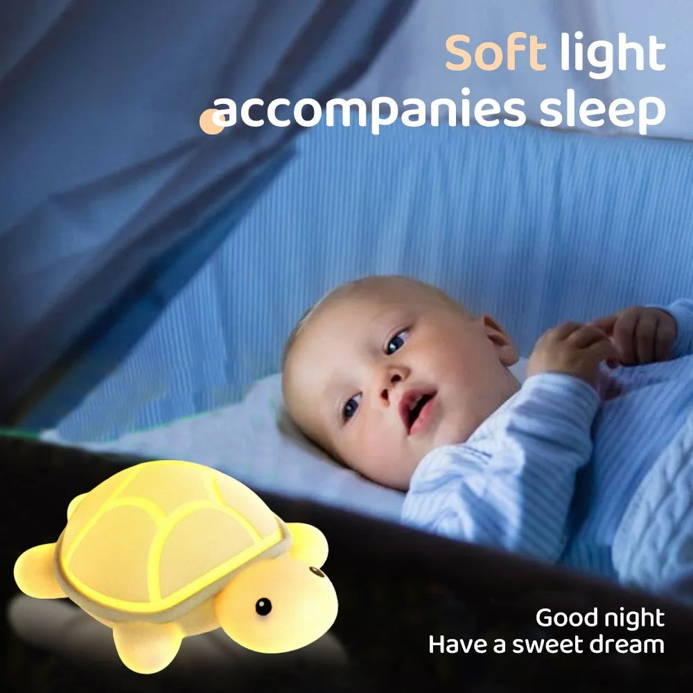 Turtle LED Night Light β Colorful Silicone Lamp for Kidsβ Rooms π’