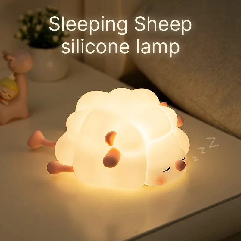 Sheep LED Night Light β USB Silicone Lamp with Phone Holder π