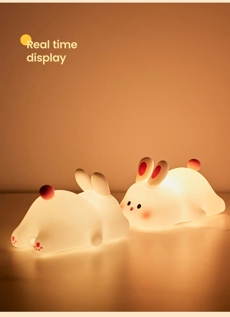 Soft Silicone Rabbit Night Lamp β Cute Cartoon Touch Light for Kids & Nursery Gift