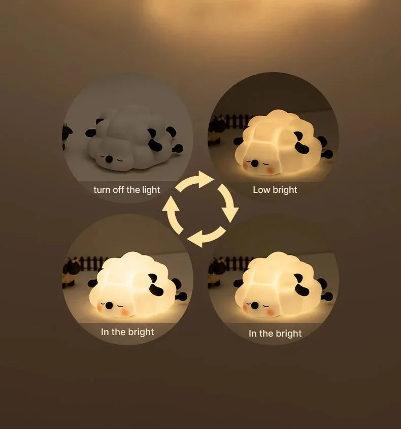 Sheep LED Night Light β USB Silicone Lamp with Phone Holder π