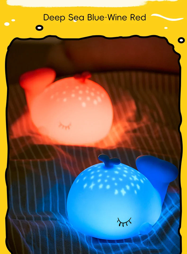 Starry Whale LED Night Light β Soft Glow USB Touch Lamp π