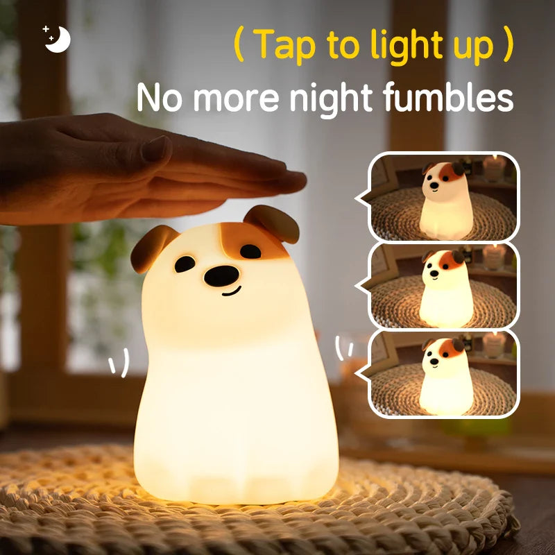 Dog LED Night Light β Rechargeable Squishy Silicone Lamp for Kids πΆ
